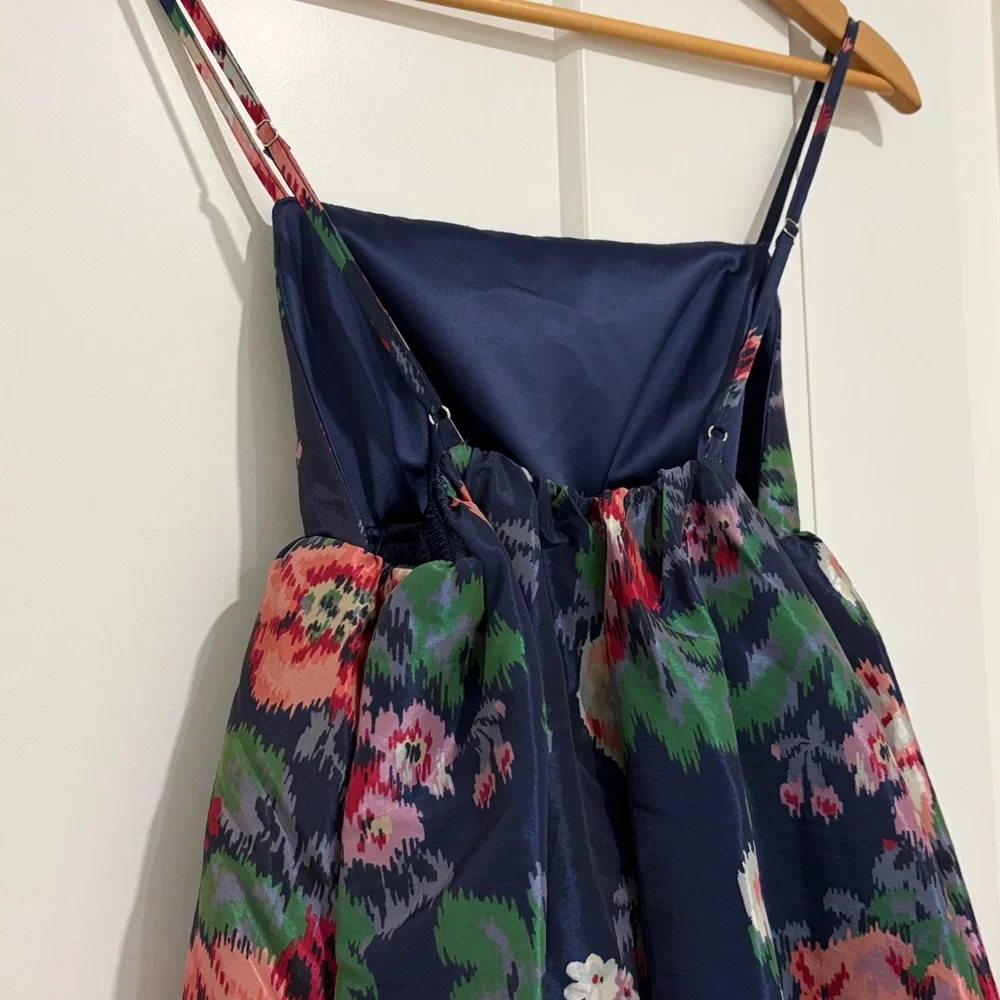 NWT Anthropologie BHLDN Sophia Apron-Top Jacquard Floral Midi Dress - size XS - Picture 3 of 8